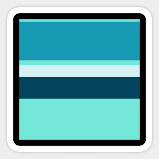 A unique pattern of Ice, Sky Blue (Crayola), Water Blue and Midnight Green (Eagle Green) stripes. - Sociable Stripes Sticker